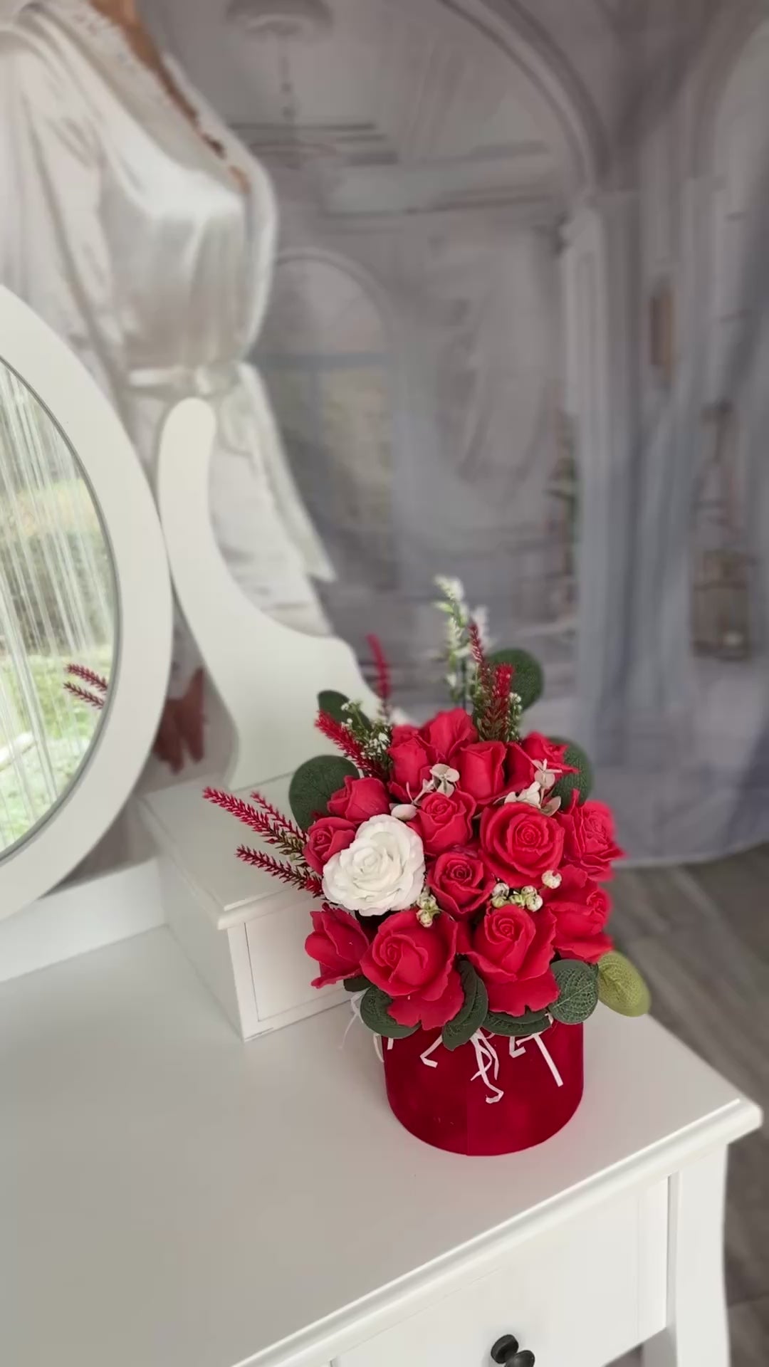 Seifenblumen Bouquet "Liebe Wunder" rot - Geschenk für sie